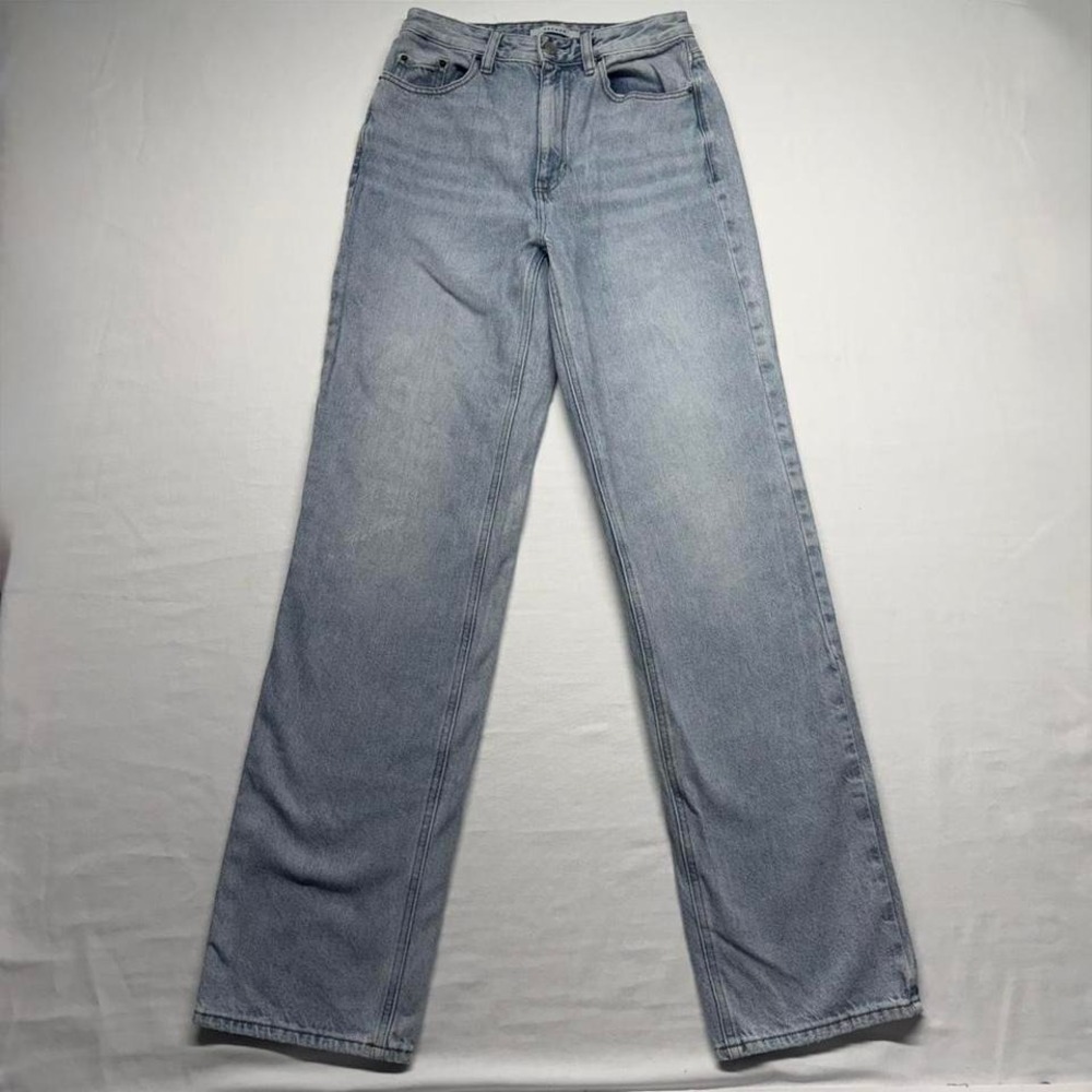 PacSun 90s Boyfriend Jeans Size 26 Light‎ Wash High Rise Straight Raw Hem Denim